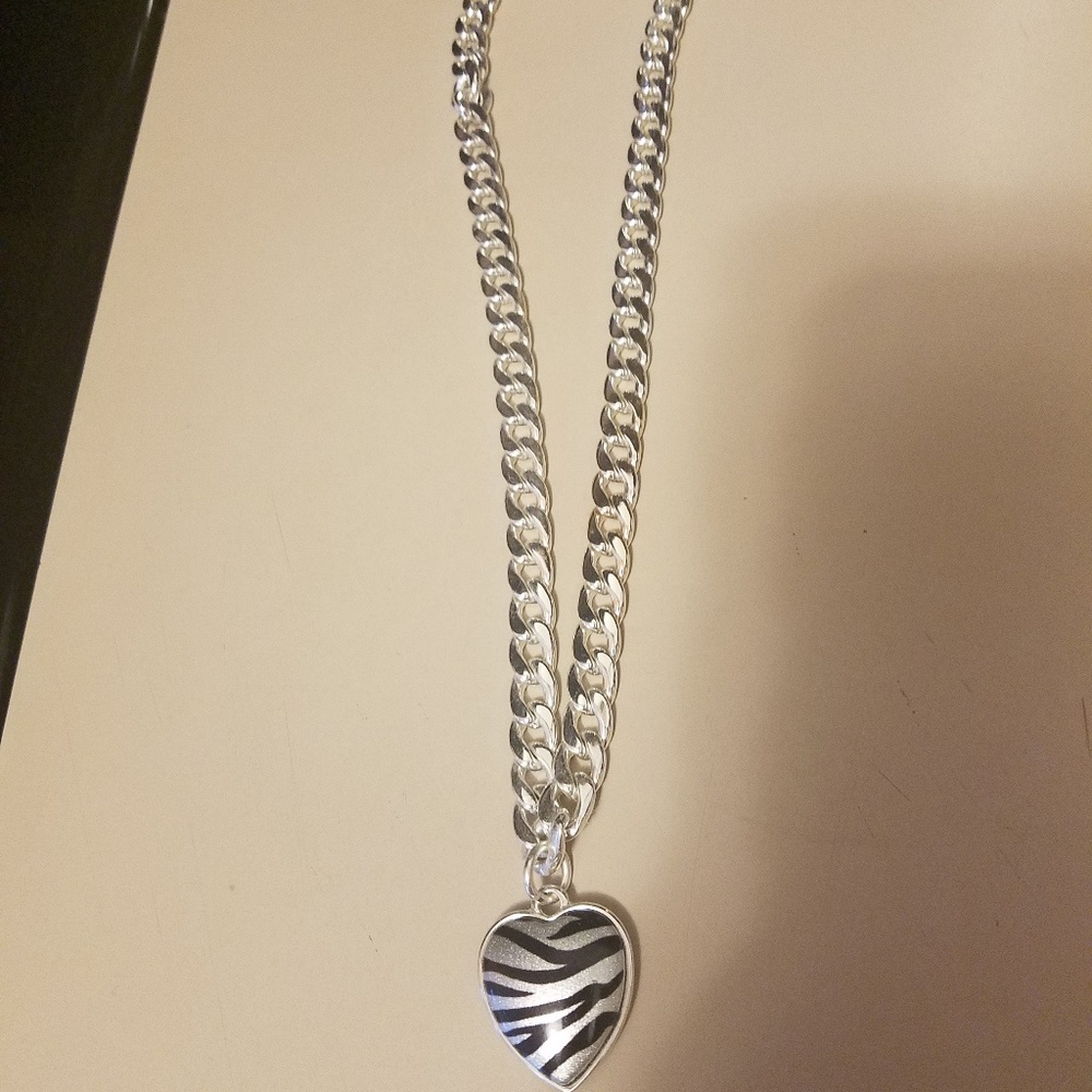 Authentic stainless steel zebra necklace